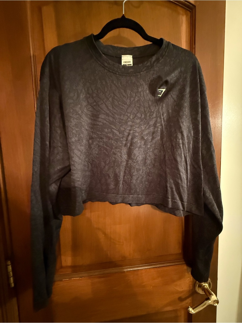 Gymshark Black Cropped Long Sleeve Top